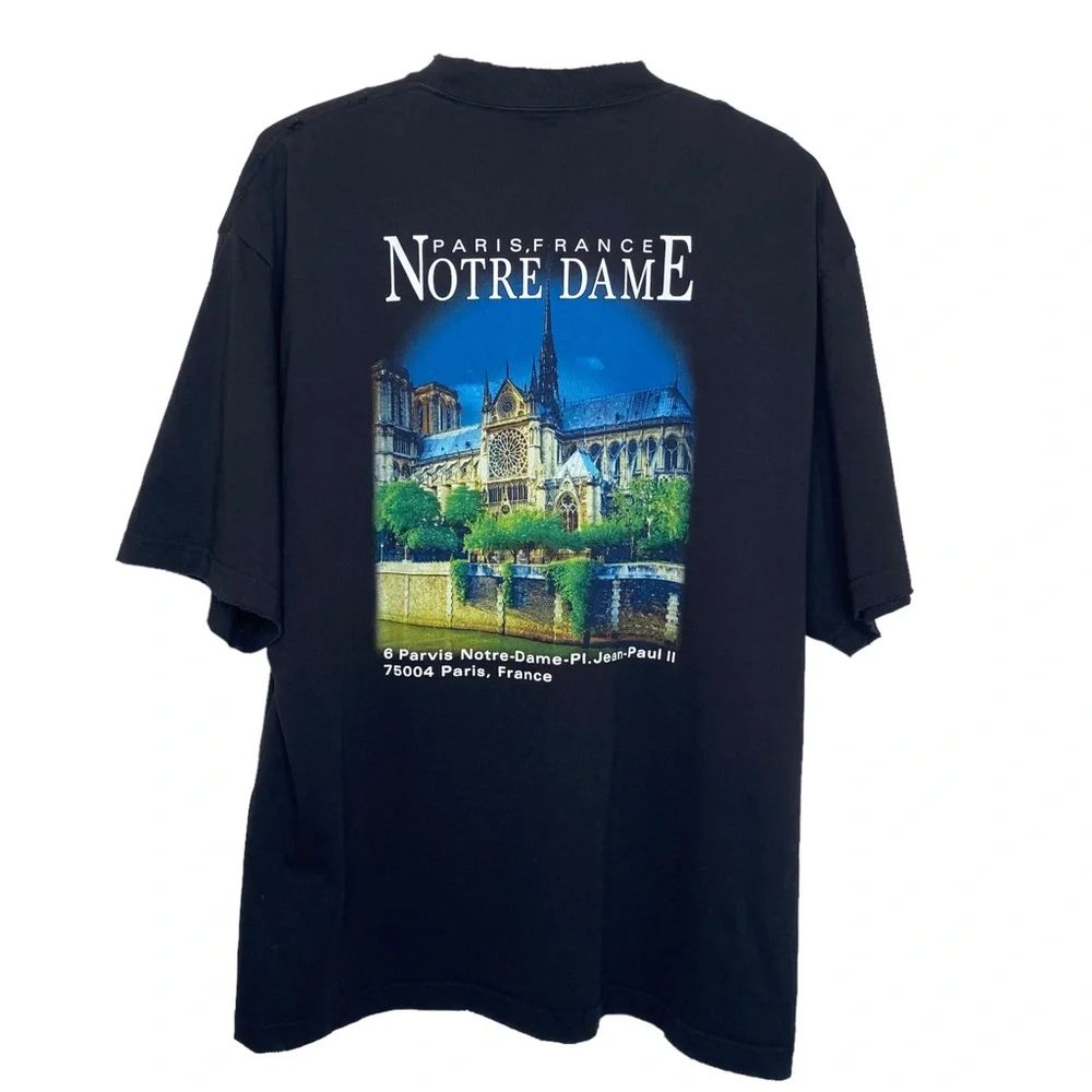 Balenciaga Paris Black Distressed Tee Size XS - Picture 3 of 11